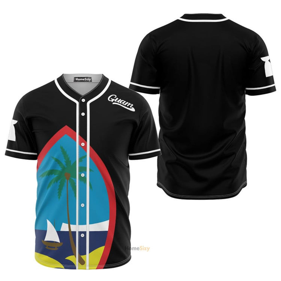 Guam Seal Black - Baseball Jersey