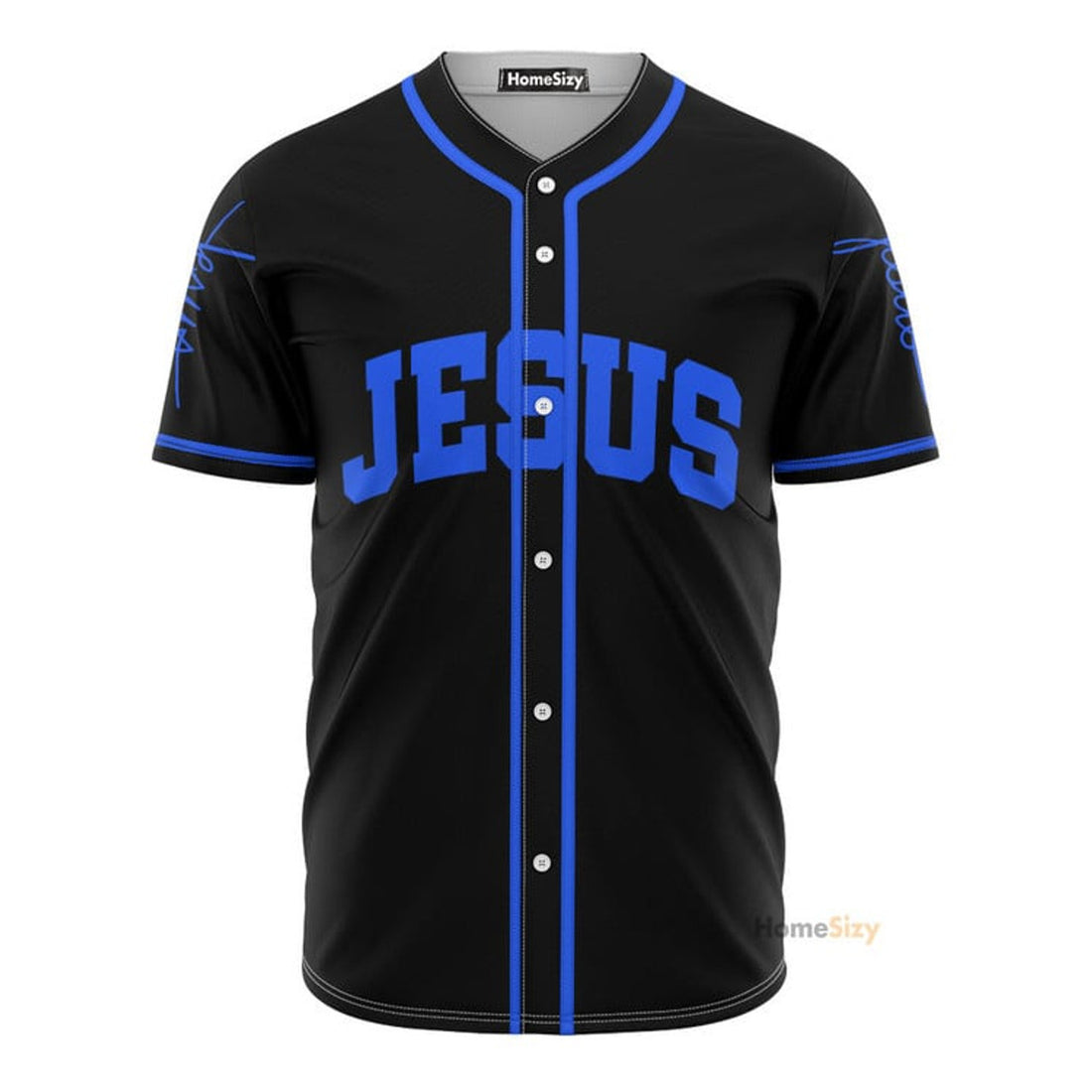 Jesus God's Hug Black And Blue - Baseball Jersey