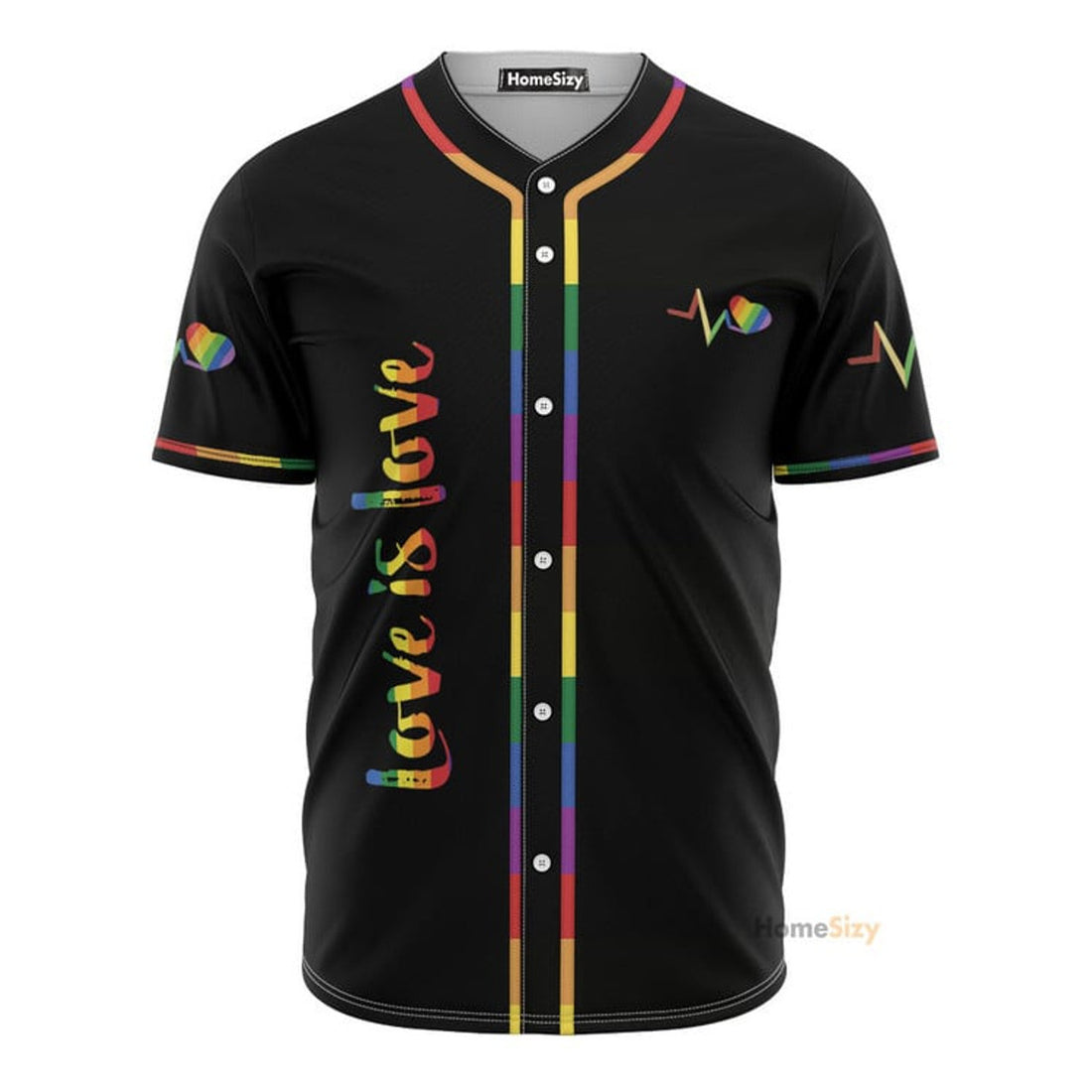 Lgbt Love Is Love Heart Beats Pride - Baseball Jersey