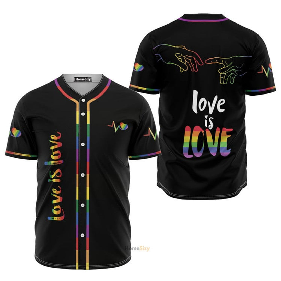 Lgbt Love Is Love Heart Beats Pride - Baseball Jersey