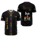 Lgbt Love Is Love Heart Beats Pride - Baseball Jersey