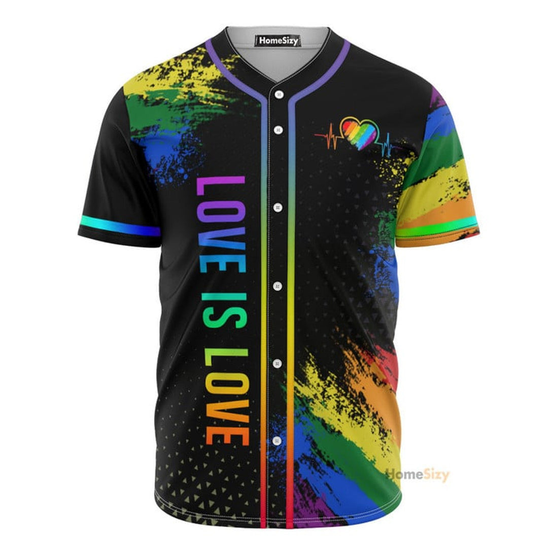 Lgbt Love Is Love Heart Beats - Baseball Jersey