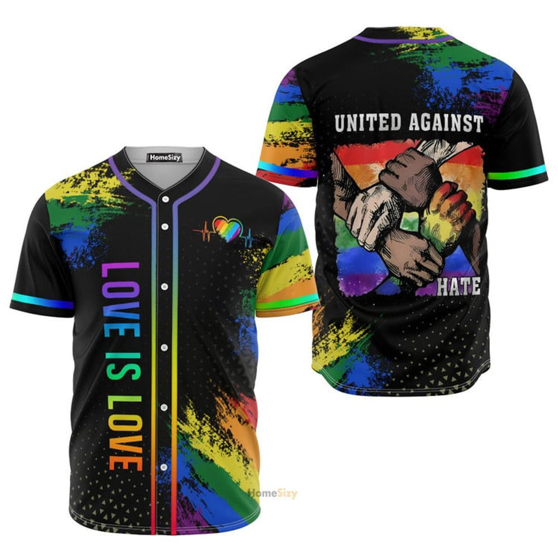 Lgbt Love Is Love Heart Beats - Baseball Jersey