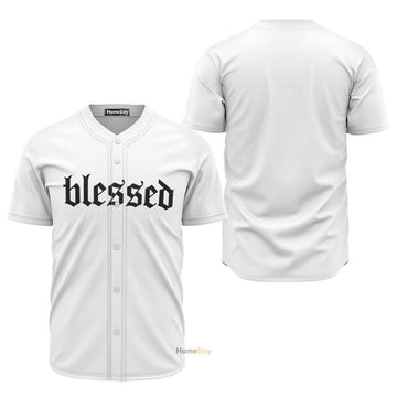 Blessed Black And White - Baseball Jersey