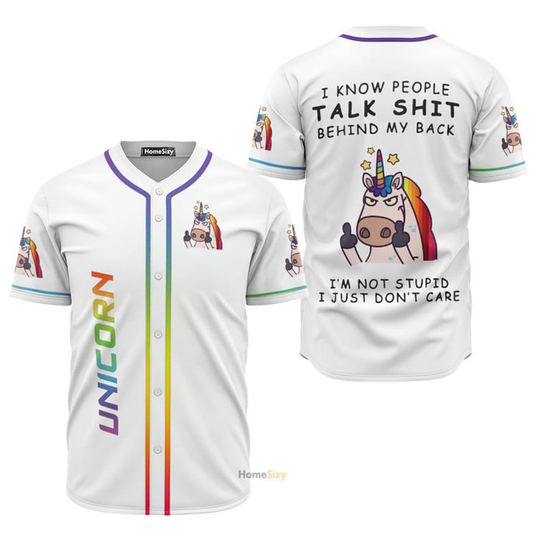 Lgbt Unicorn I Know People Talk Behind My Back - Baseball Jersey