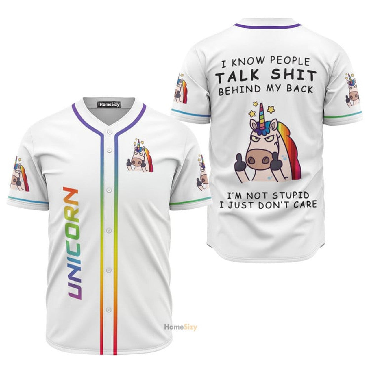 Lgbt Unicorn I Know People Talk Behind My Back - Baseball Jersey