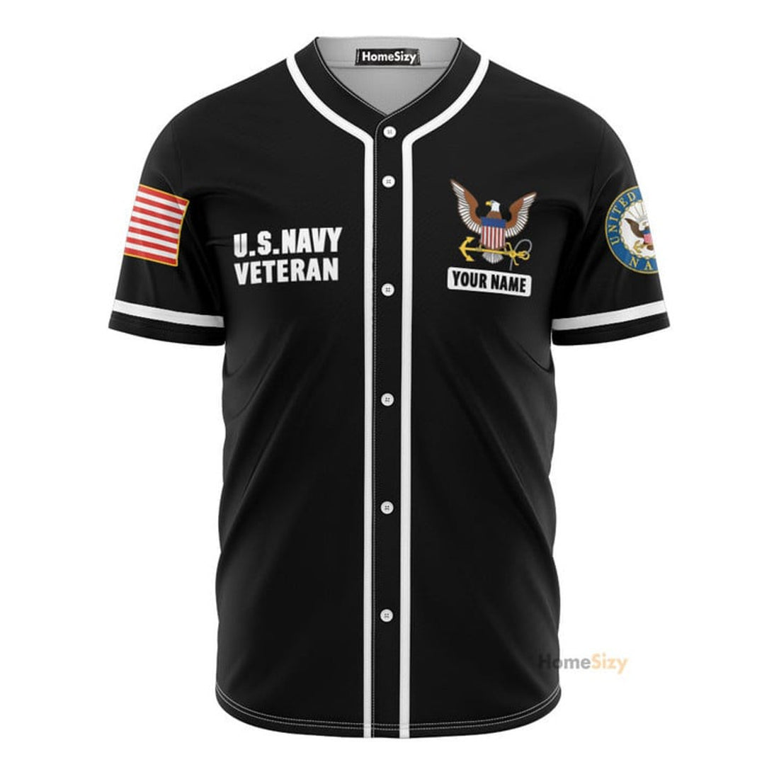 Custom Name Us Navy Veteran - Personalized Baseball Jersey