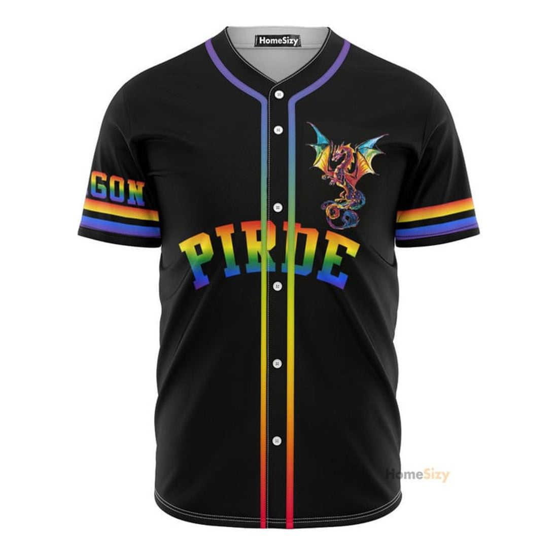 LGBT Pride Dragon Mandala - Personalized Baseball Jersey