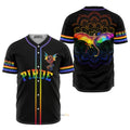 LGBT Pride Dragon Mandala - Personalized Baseball Jersey
