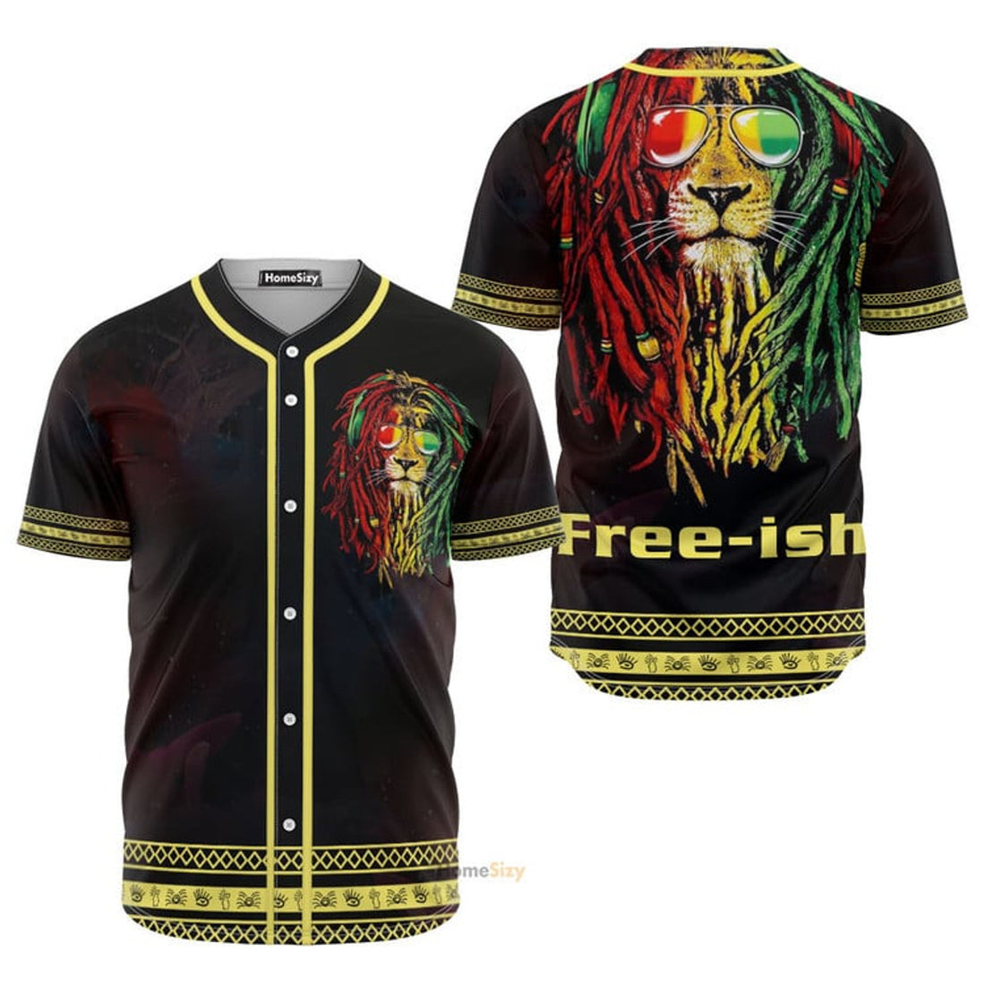 Free-ish African Lion Juneteenth - Personalized Baseball Jersey