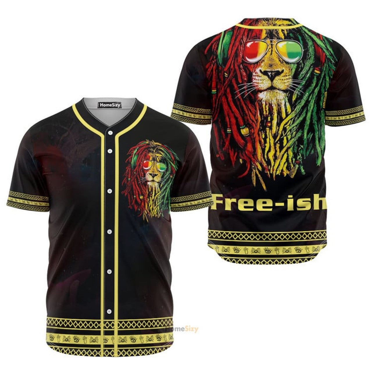 Free-ish African Lion Juneteenth - Personalized Baseball Jersey