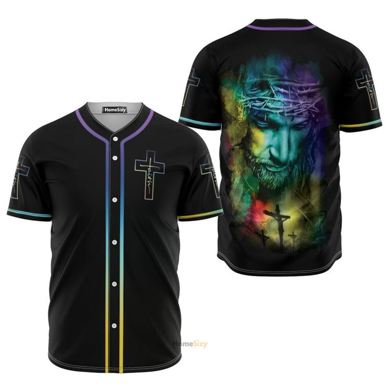 Faith Christian Jesus Black - Baseball Jersey