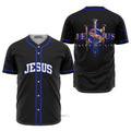 Jesus Black And Blue - Baseball Jersey
