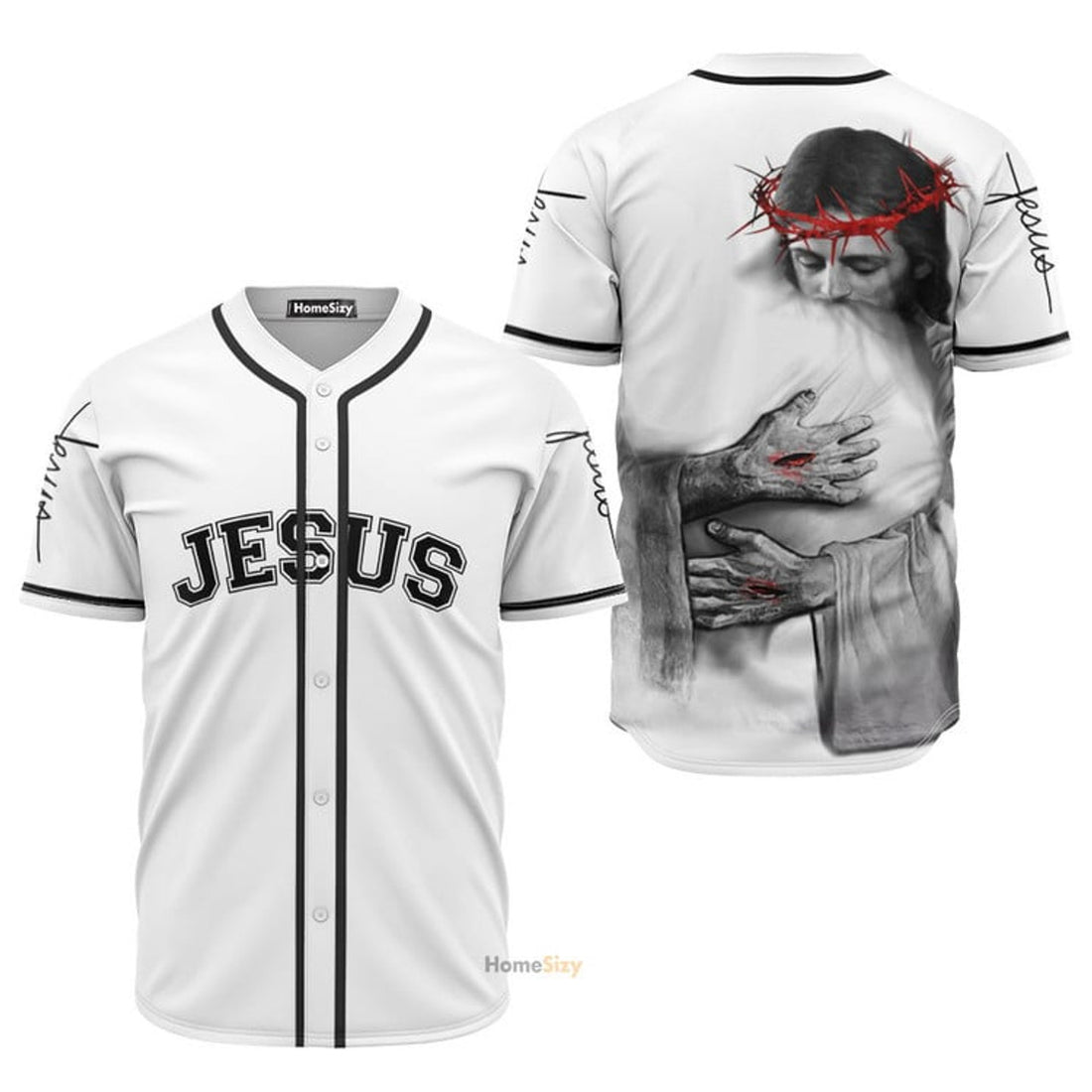 Jesus Hug White - Baseball Jersey