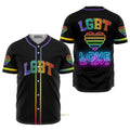 LGBT Pride Love Is Love Rainbow Black - Baseball Jersey