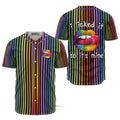 Lgbt Pride Lips On Vertical Rainbow - Baseball Jersey