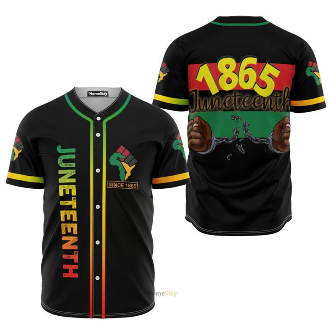 1865 Juneteenth Black Pride - Baseball Jersey