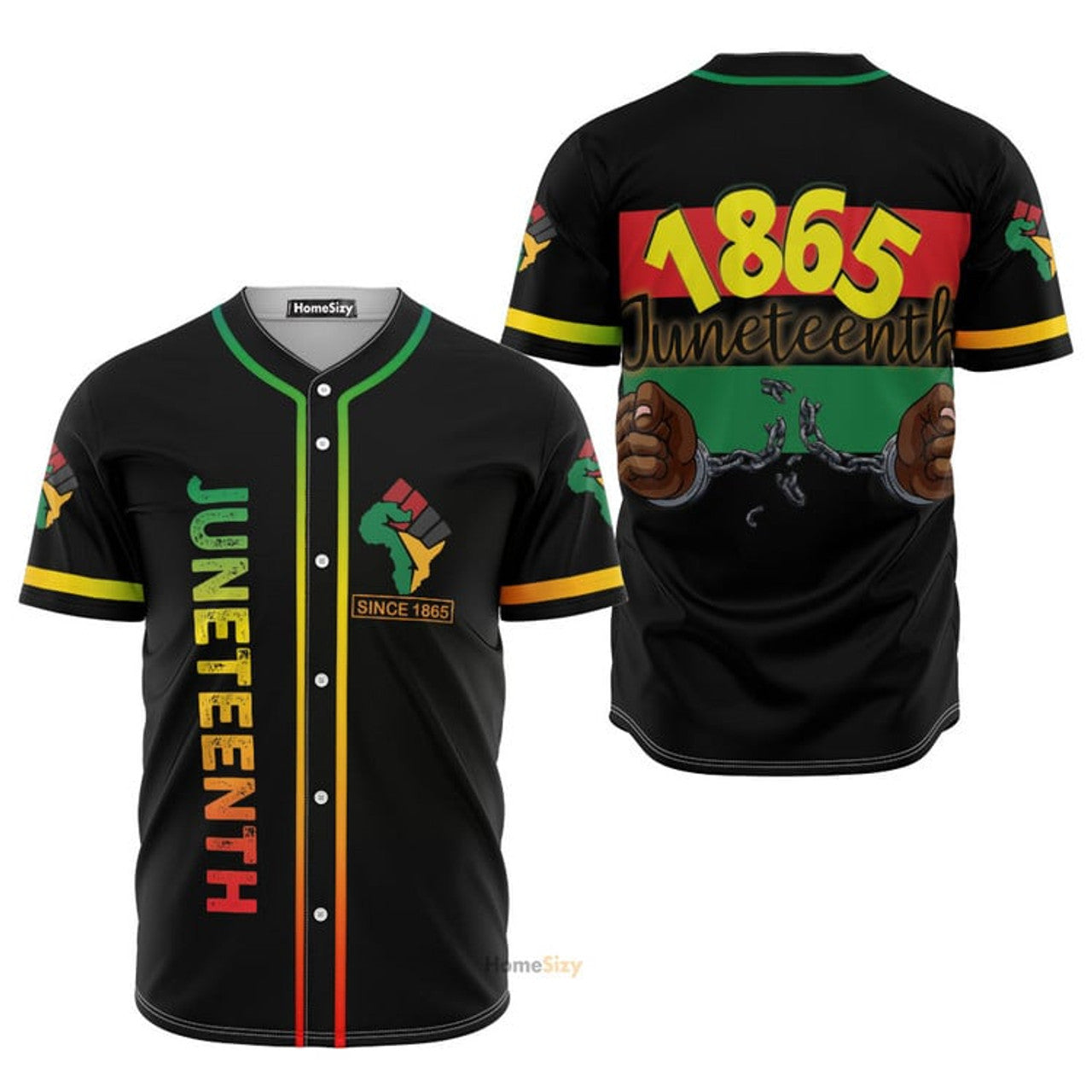 1865 Juneteenth Black Pride - Baseball Jersey