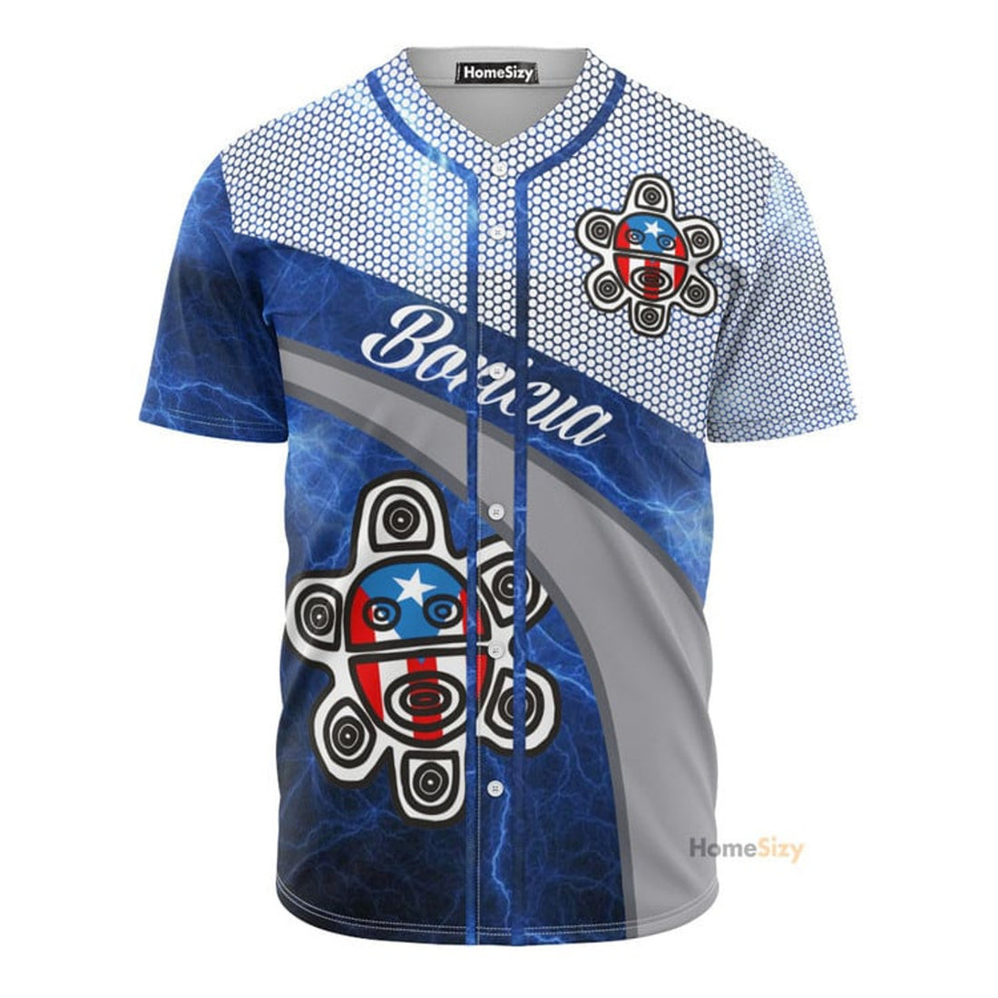 Puerto Rico Boricua Blue - Personalized Baseball Jersey