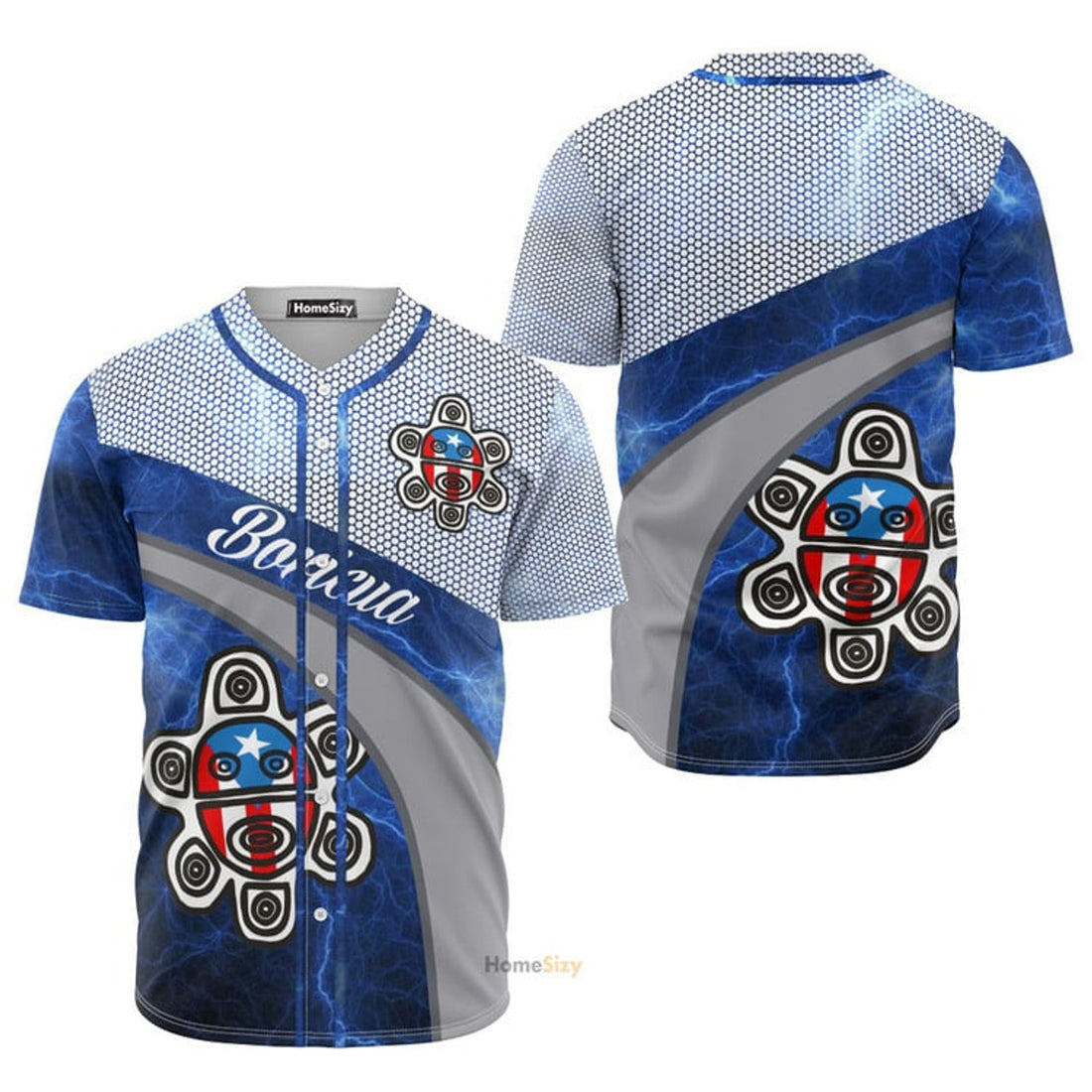 Puerto Rico Boricua Blue - Personalized Baseball Jersey