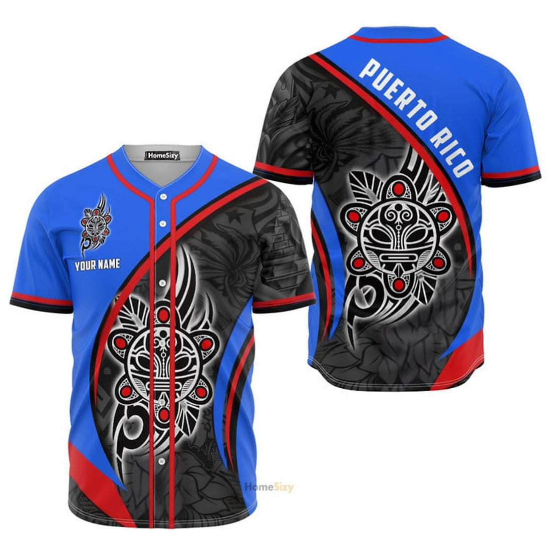 Custom Name Sol Taino Puerto Rico - Personalized Baseball Jersey