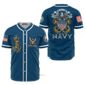 Custom Name US Navy Veteran Anchor - Personalized Baseball Jersey