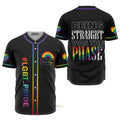 Custom Name LGBT Black Phase Pride - Personalized Baseball Jersey