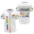 Custom Name LGBT White Phase Pride - Personalized Baseball Jersey MTC105264