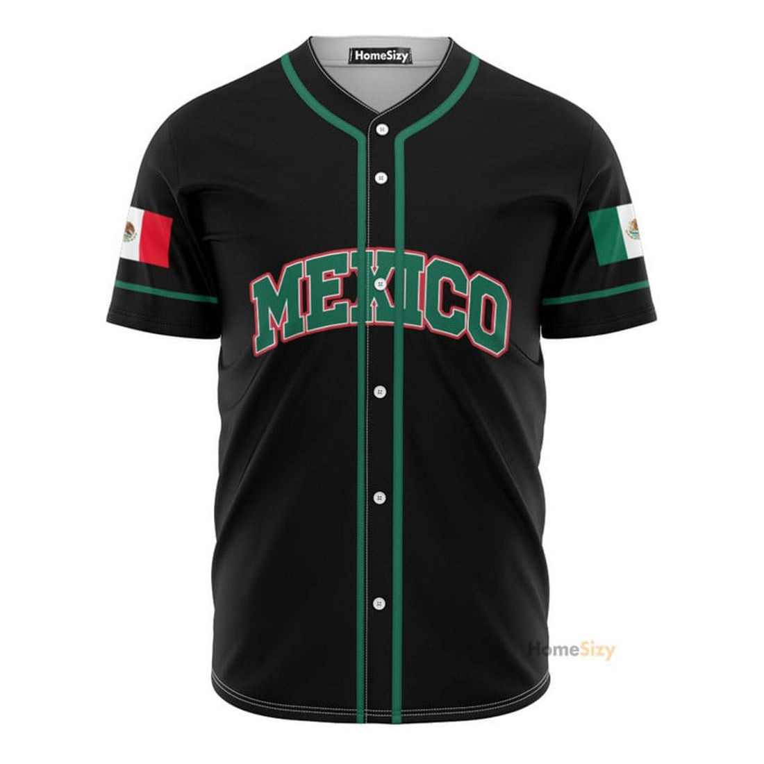 Mexico Black Green - Baseball Jersey