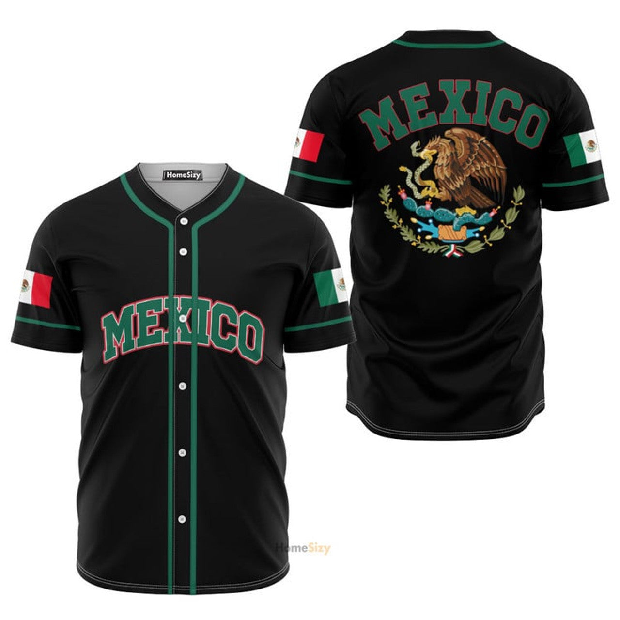 Mexico Black Green - Baseball Jersey