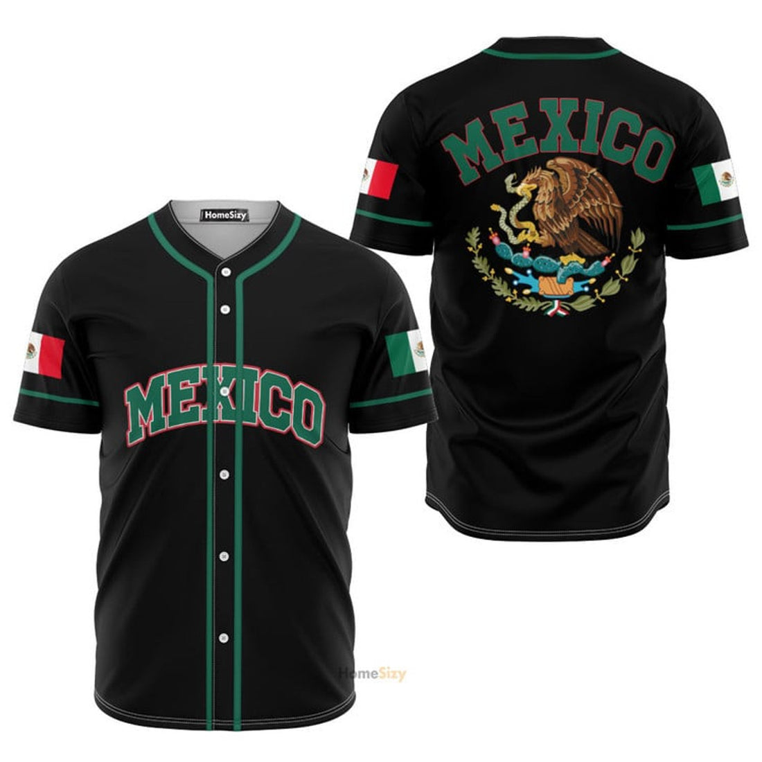 Mexico Black Green - Baseball Jersey