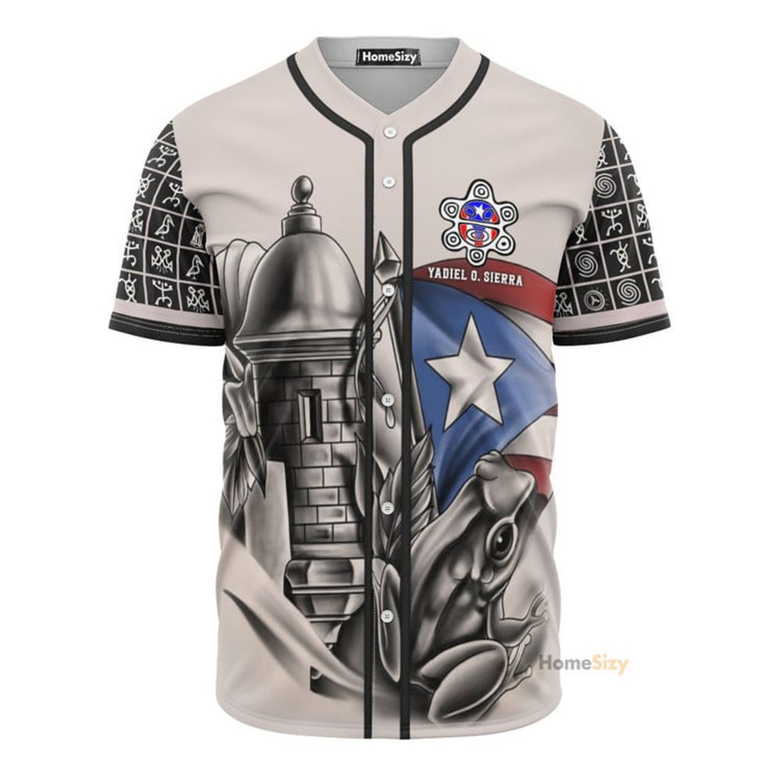 Custom Name Puerto Rico Coqui Sol Taino - Personalized Baseball Jersey