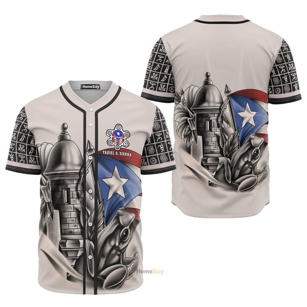 Custom Name Puerto Rico Coqui Sol Taino - Personalized Baseball Jersey