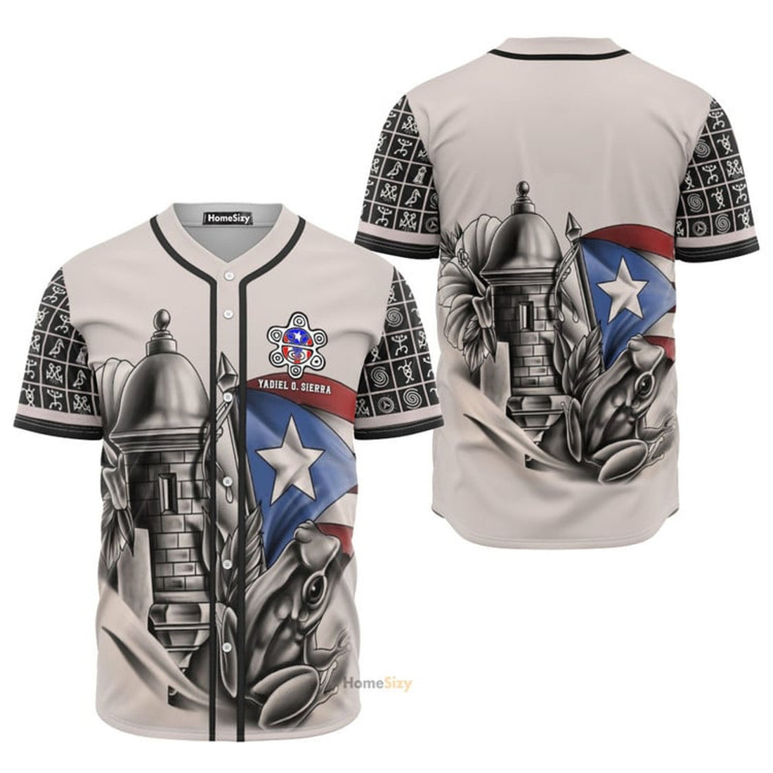Custom Name Puerto Rico Coqui Sol Taino - Personalized Baseball Jersey