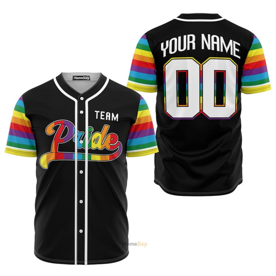 Custom Name And Number Lgbt Team Pride - Personalized Baseball Jersey
