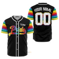 Custom Name And Number Lgbt Team Pride - Personalized Baseball Jersey