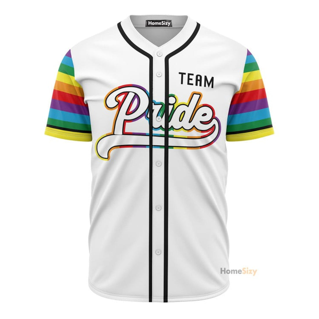 Custom Name And Number Lgbt Team Pride White - Personalized Baseball Jersey