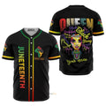 Custom Name Juneteenth Since 1865 Black Queen - Personalized Baseball Jersey