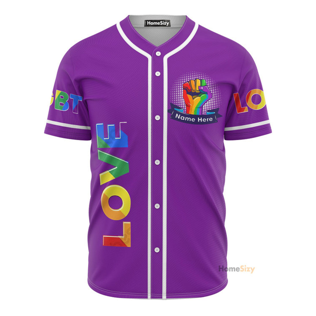 Custom Name LGBT Love - Personalized Baseball Jersey
