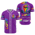 Custom Name LGBT Love - Personalized Baseball Jersey