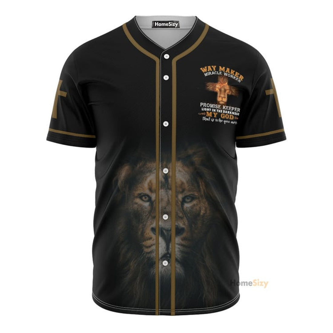 Jesus And Lion Way Maker Miracle Worker - Baseball Jersey
