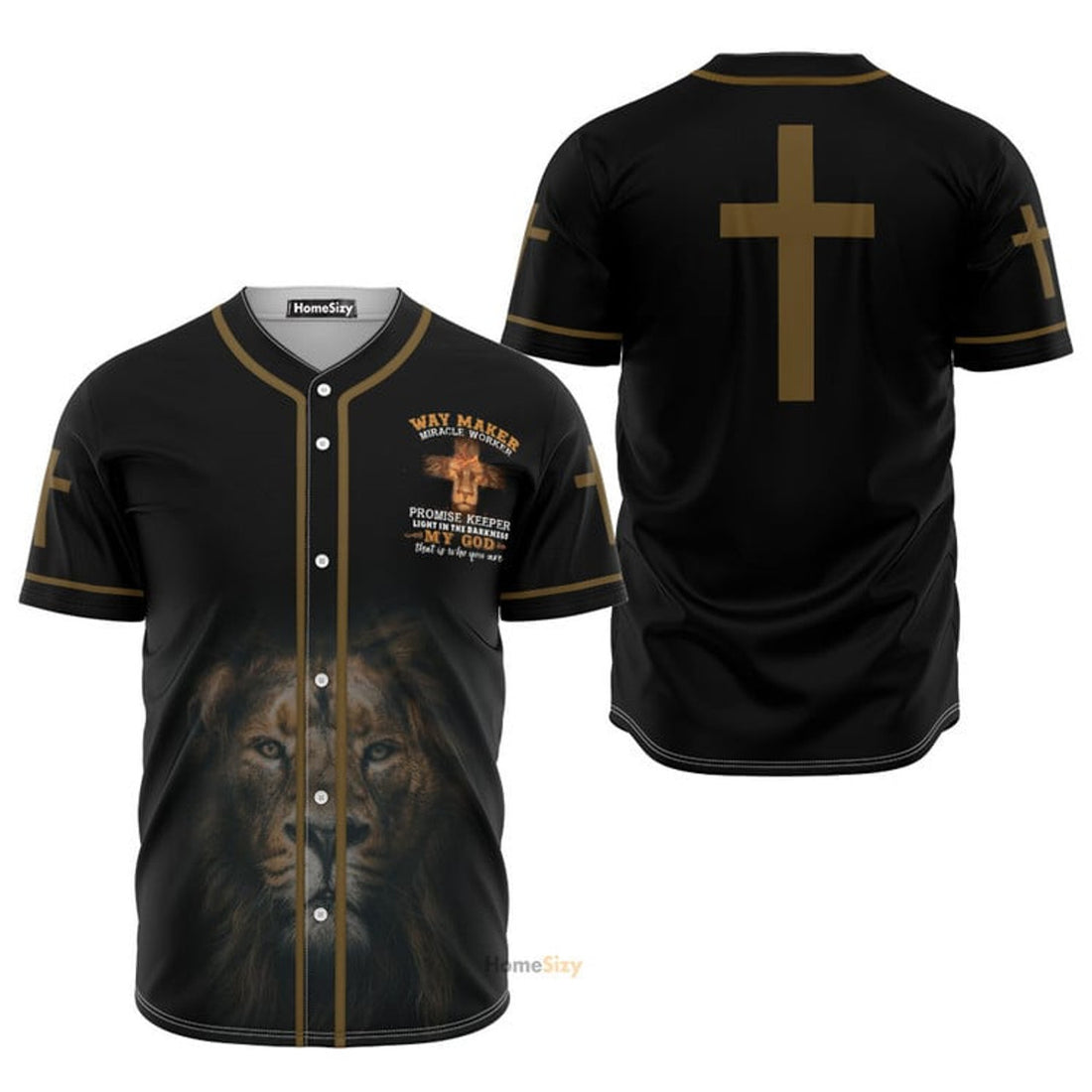 Jesus And Lion Way Maker Miracle Worker - Baseball Jersey