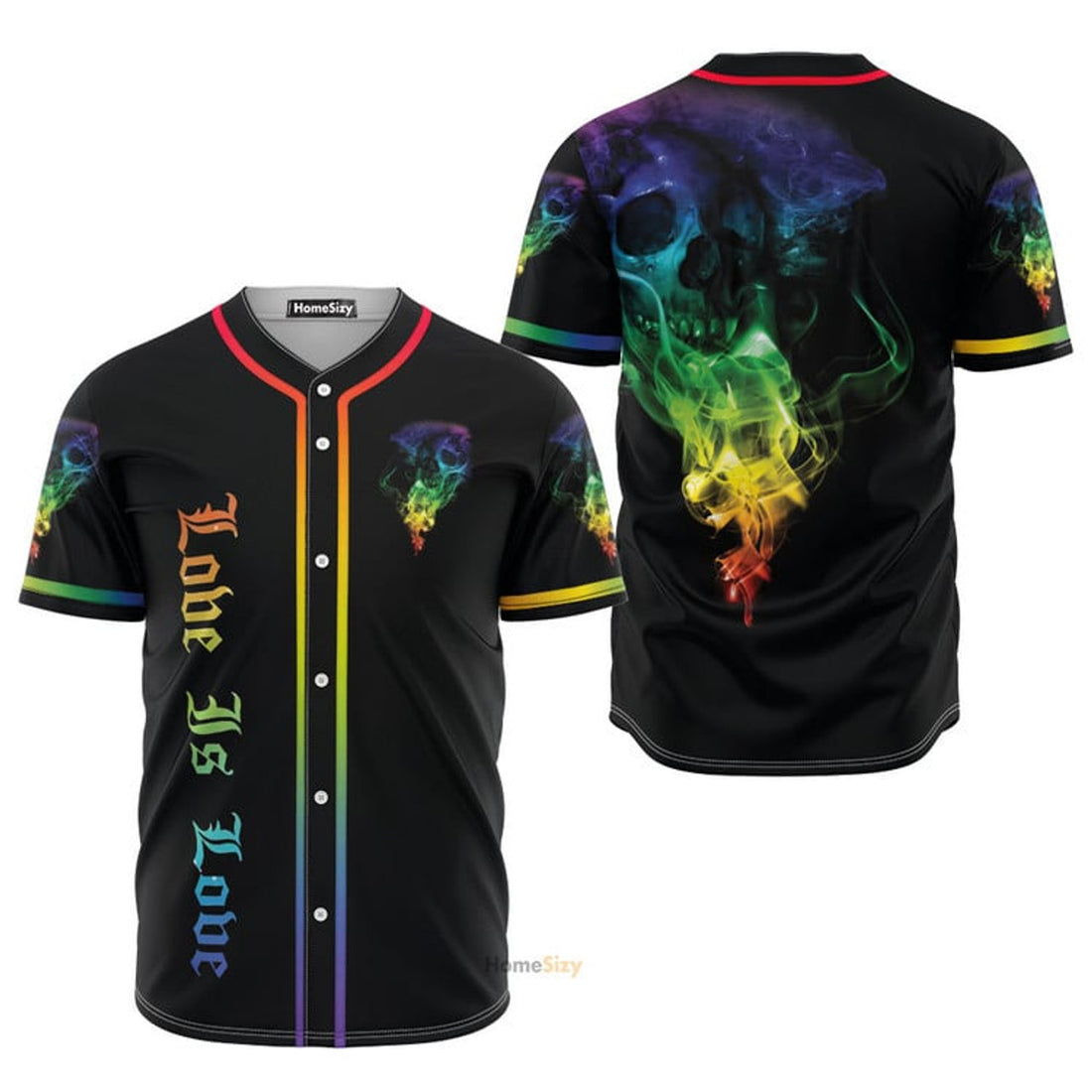 Lgbt Skull Lobe Is Lobe - Baseball Jersey