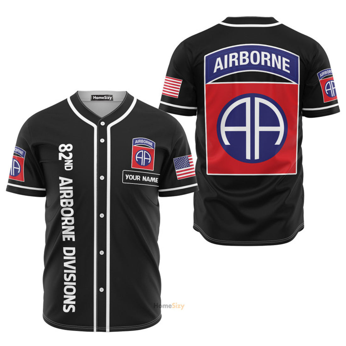 Custom Name 82nd Airborne Divisions - Personalized Baseball Jersey