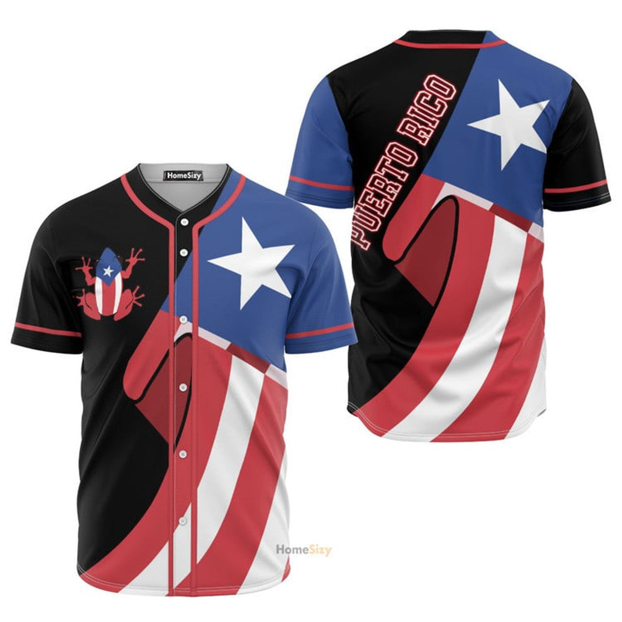 Puerto Rico Coqui Flag - Baseball Jersey