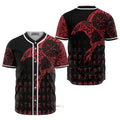 Viking Raven Black Red - Baseball Jersey