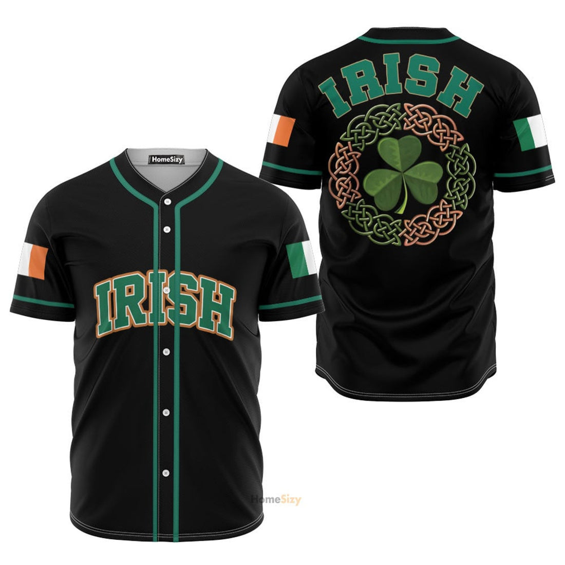 Irish Celtic Black Green - Baseball Jersey