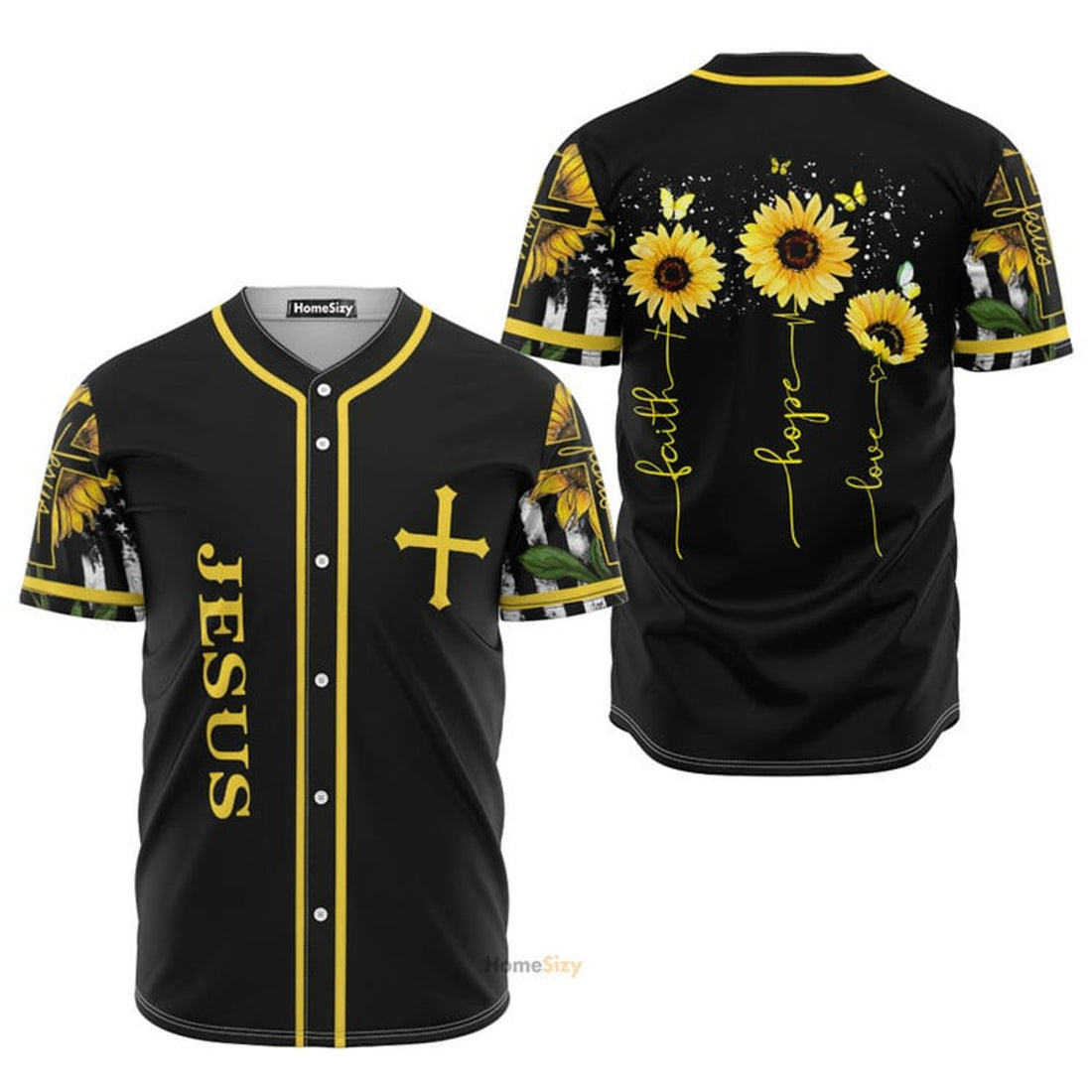 Amazing Sunflower And Jesus - Baseball Jersey