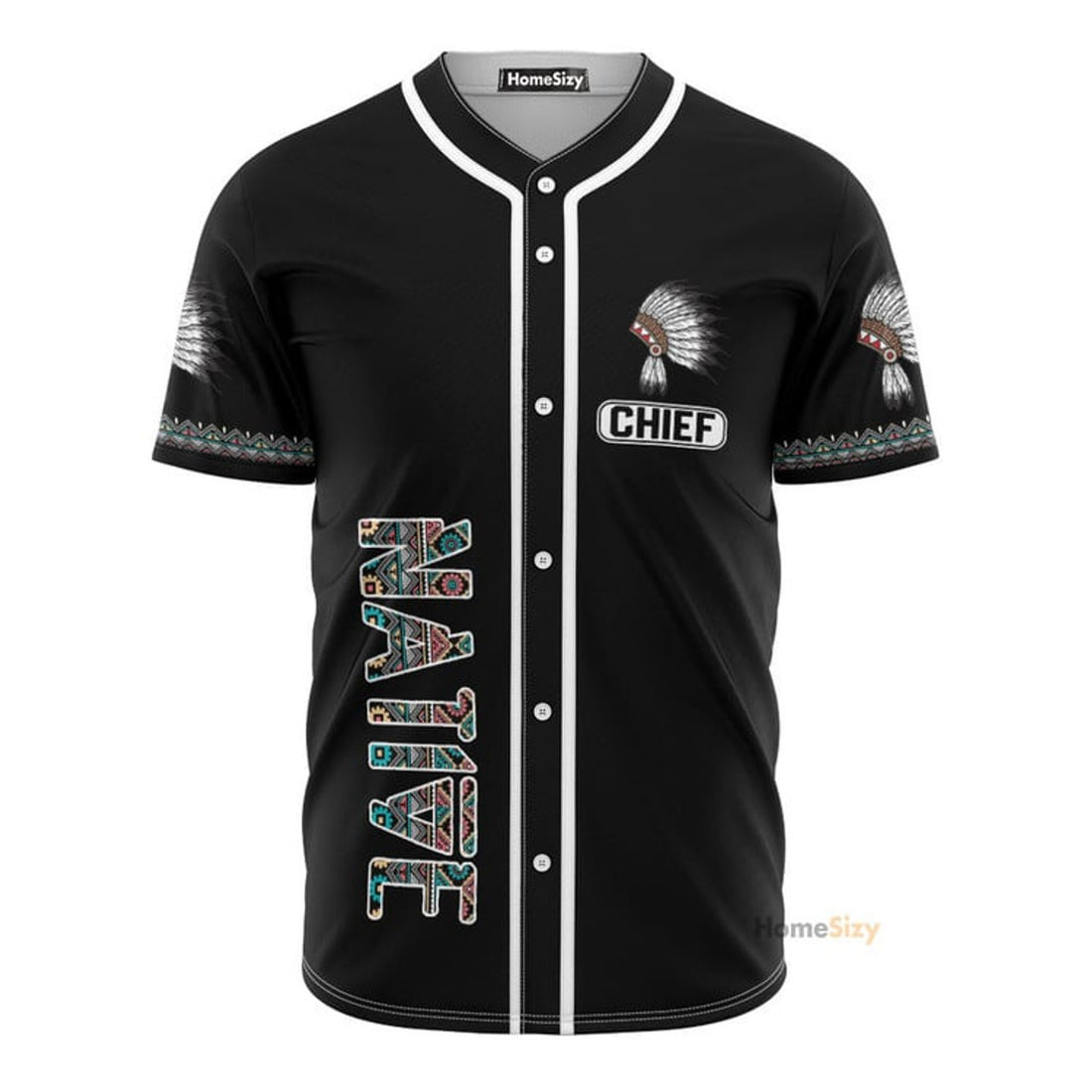 Custom Name Native American Feathers Headdress - Personalized Baseball Jersey