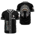 Custom Name Native American Feathers Headdress - Personalized Baseball Jersey
